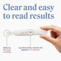 Result window displaying two lines indicating pregnancy