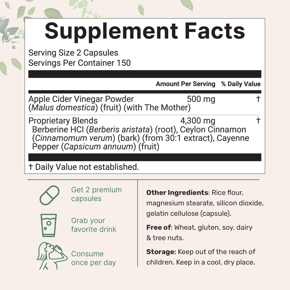 Apple Cider Vinegar capsules with The Mother close-up