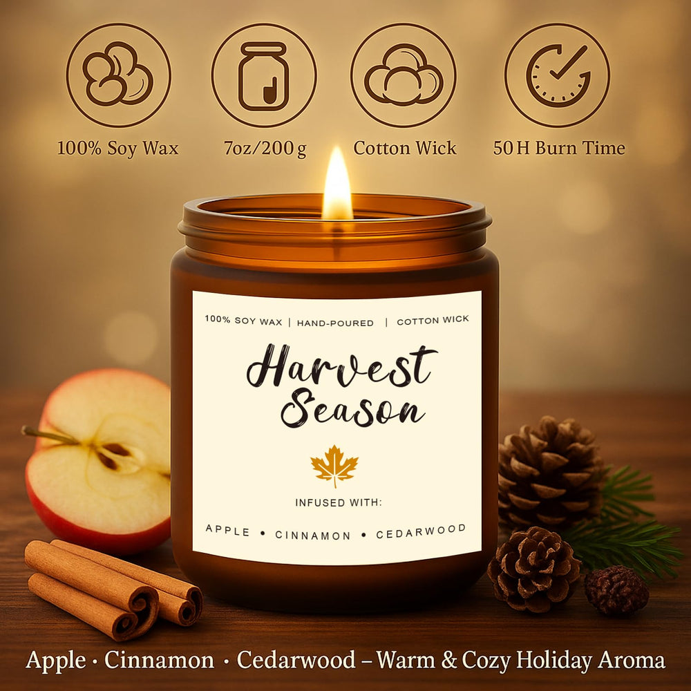 Apple Vanilla scented soy candle
