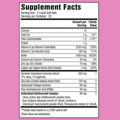 Supplement Facts panel for Longer Stronger Hair & Nails