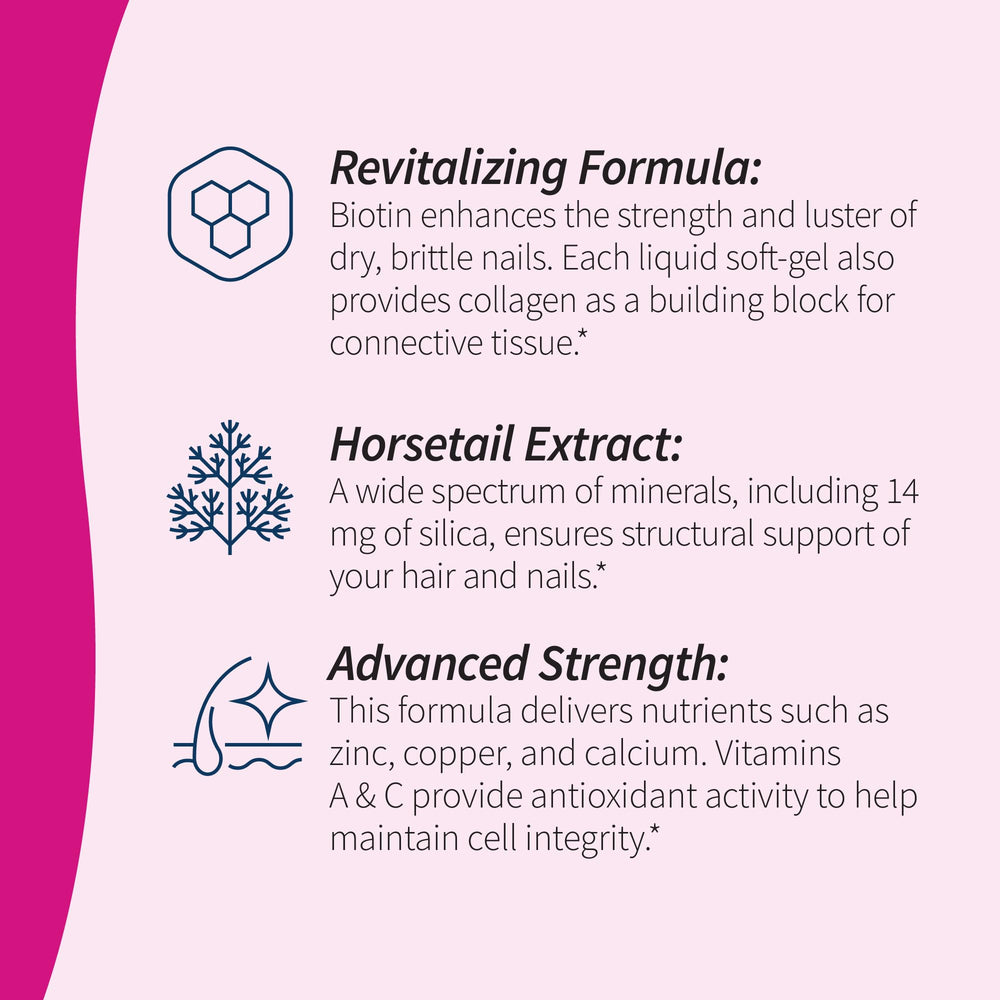 Pack of four bottles of Longer Stronger Hair & Nails