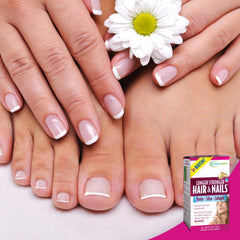 Lifestyle image of healthy hair and nails with natural light