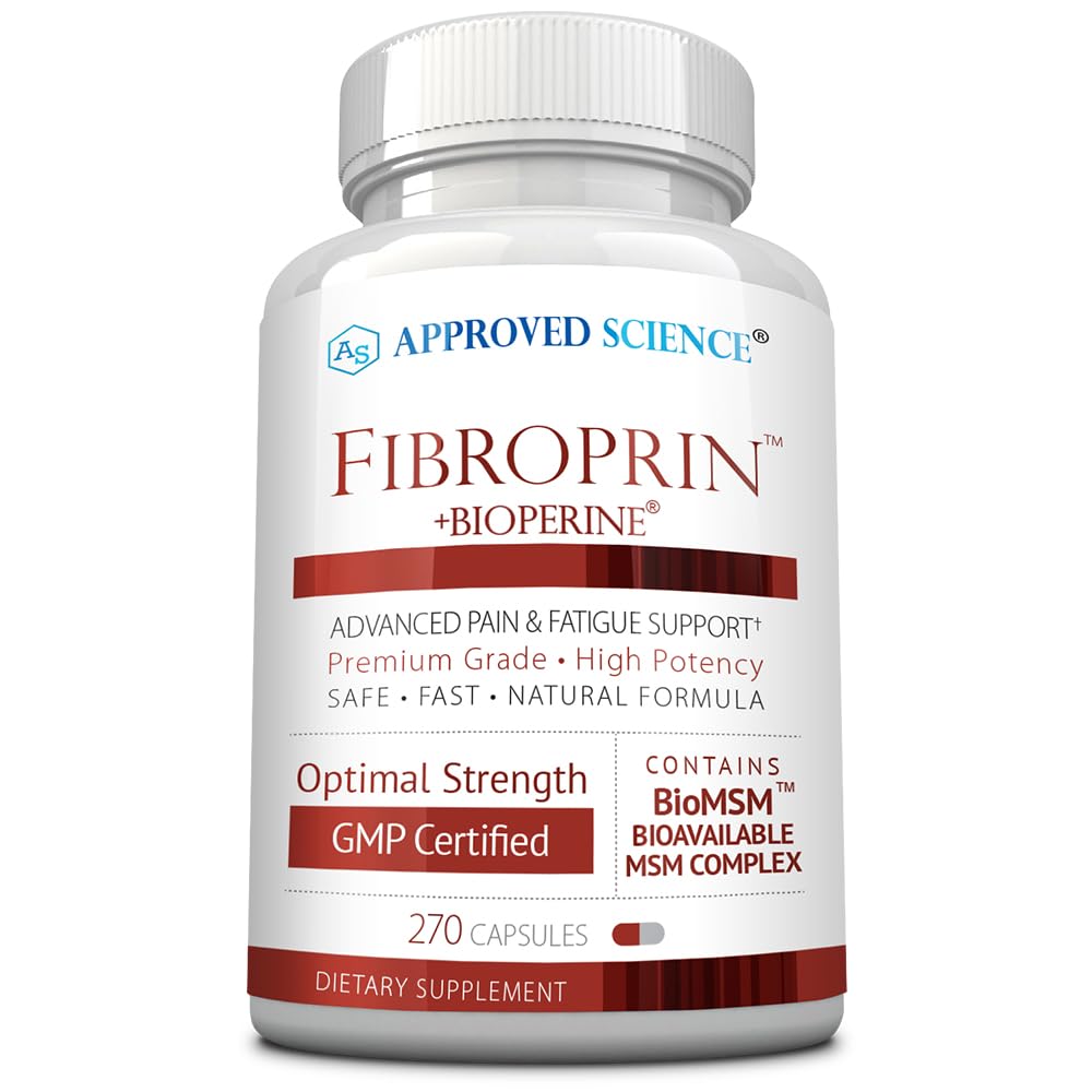 Approved Science Fibroprin bottle and label on white background