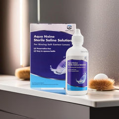Travel-friendly Aqua Naina Plus Sterile Saline packaging layout