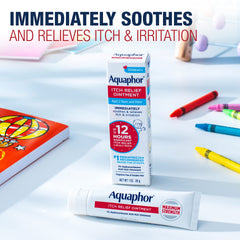 Aquaphor Children's Itch Relief Ointment close-up showing fragrance-free formula.