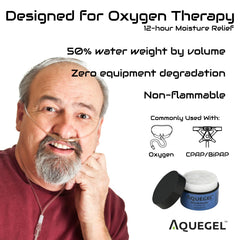 Aquegel water-based formula highlights 50% water content for gentle relief.