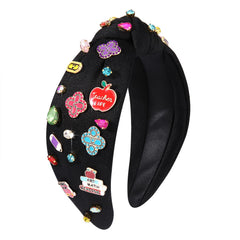 ARATLENCH FRI-YAY teacher headband in black knot adds subtle sparkle for classroom style.