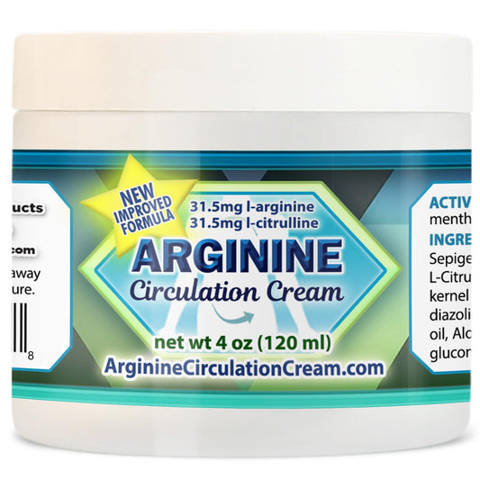 Arginine Circulation Cream bottle with menthol, 4 oz