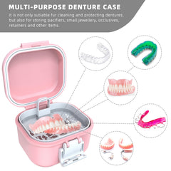 Built-in draining basket for clean dentures