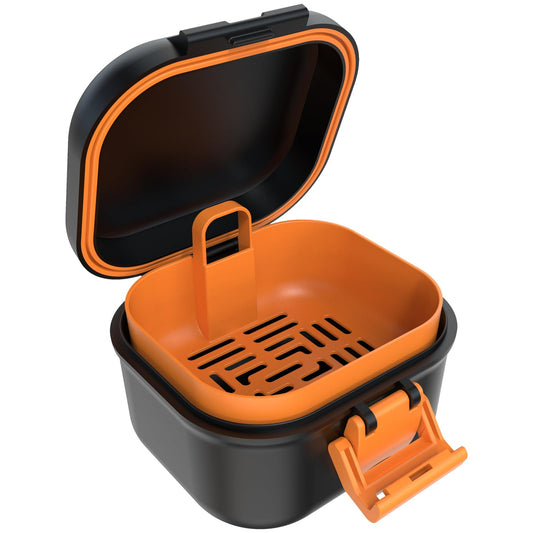 ARGOMAX Leak-Proof Denture Bath Cup in black and orange