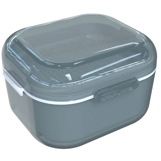 ARGOMAX Denture Case with translucent housing and hingeless lid