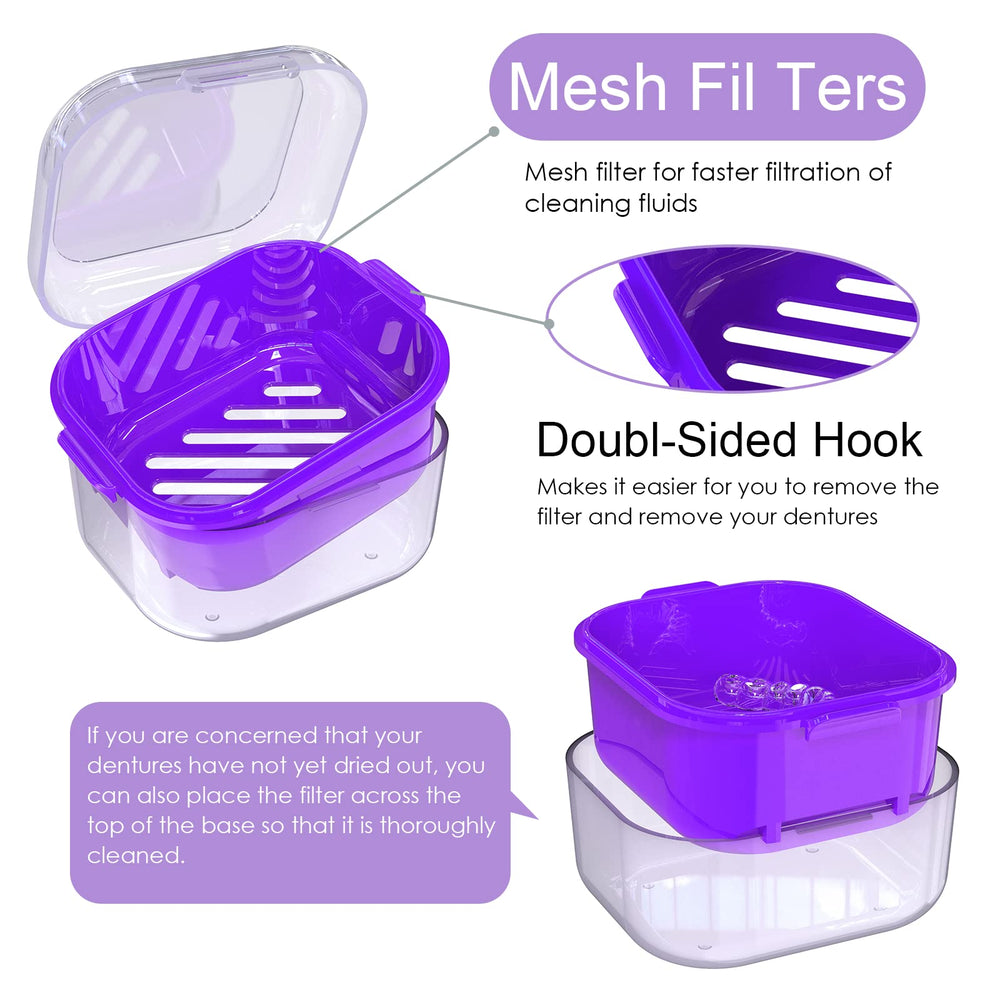 Multi-Purpose Denture Case for Dentures, Pacifiers, Jewelry
