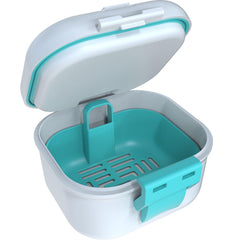 Storage compartment with space for dentures, retainers, and braces items