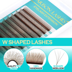 ARISON LASHES YY W-shape 4D fans close-up shows fluffy, graceful curl.