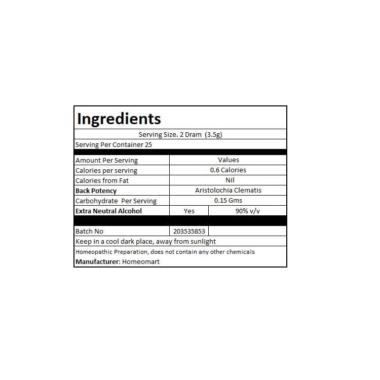 Overall product shot: Aristolochia Clematis homeopathy pellets in 30C potency, pack of 3