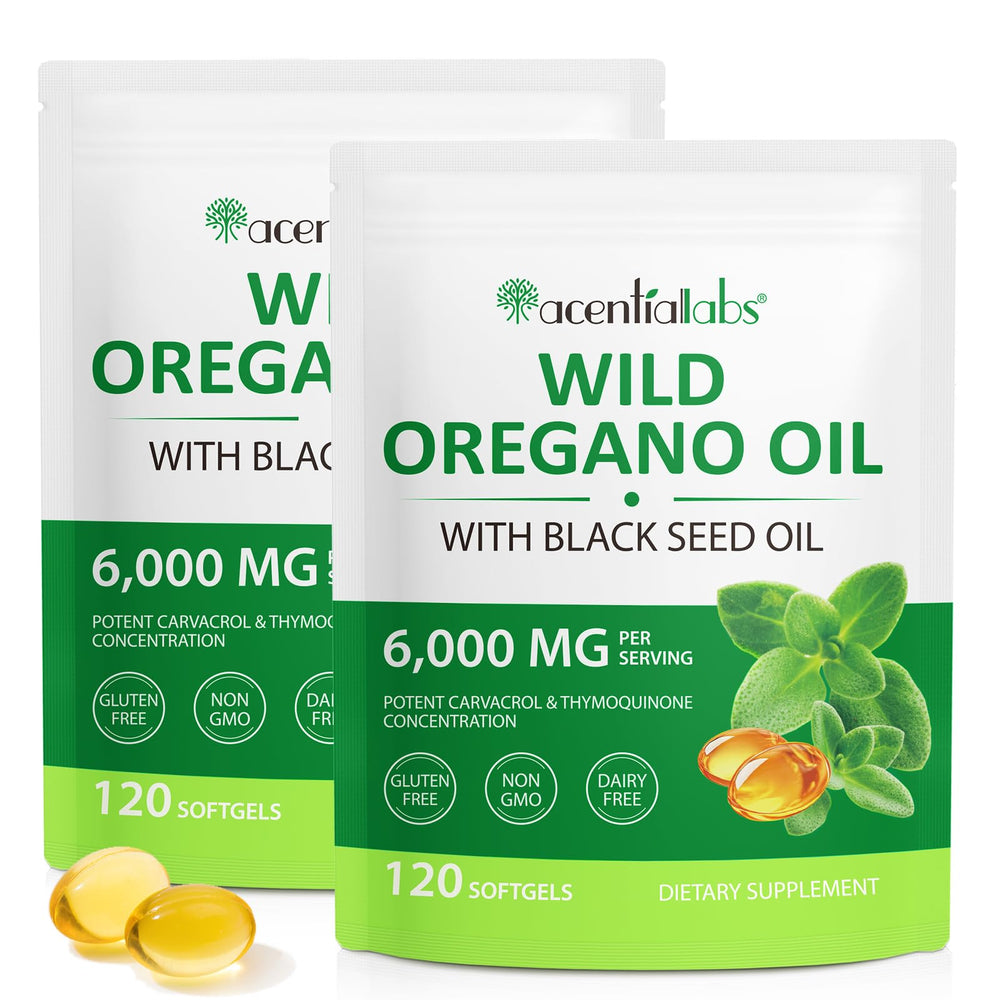 Arkture Oregano Oil Capsules 6000mg with Black Seed Oil — 240 softgels, front view