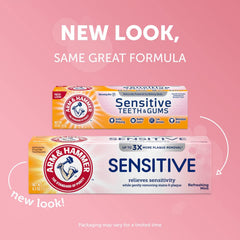Close-up of toothpaste label showing mint flavor and ingredients