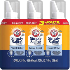 Arm & Hammer Simply Saline Mist bottle for quick congestion relief.
