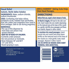 Arm & Hammer Simply Saline nasal mist demonstrates sterile flow for moisturizing and flushing irritants