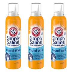 Arm & Hammer Simply Saline wound wash bottle top view for gentle wound cleansing.