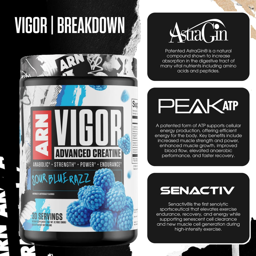 Vigor packaging displaying 30 servings claim