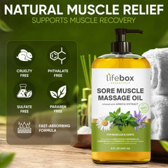Non-greasy, fast-absorbing massage oil on skin