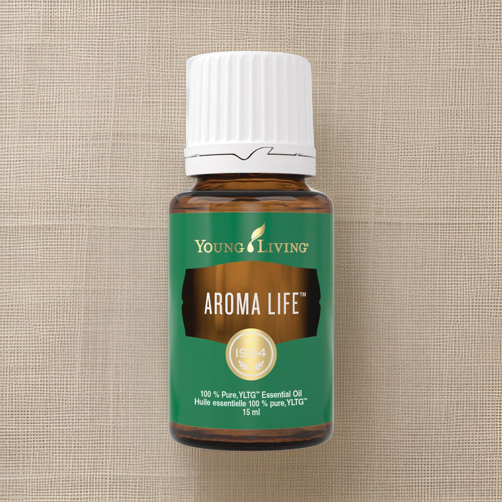 Close-up of Aroma Life product label