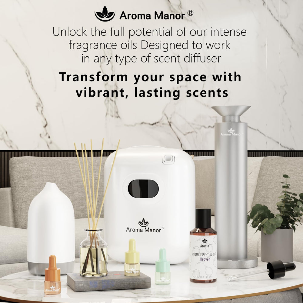 Aroma Manor Luxe Rouge room-ambiance shot suggests hotel-grade luxury at home.