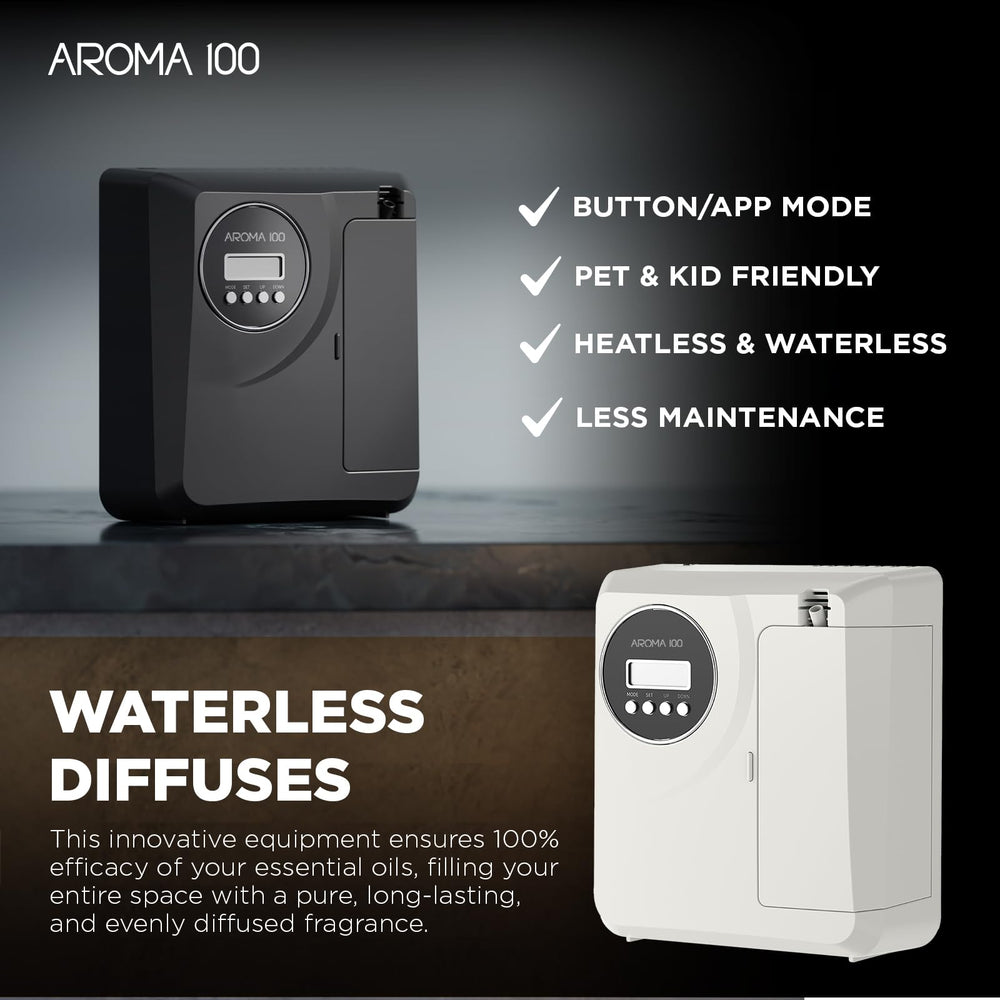 Aroma 100 waterless diffuser with 24/7 support
