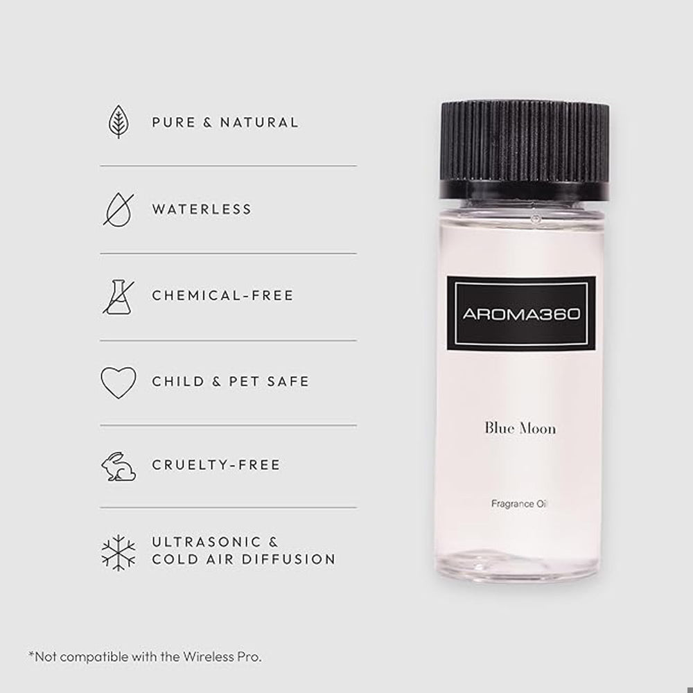 Aroma360 Blue 50mL bottle pour releasing jasmine and amber
