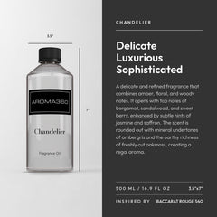 Aroma360 Chandelier fragrance oil bottle label close-up