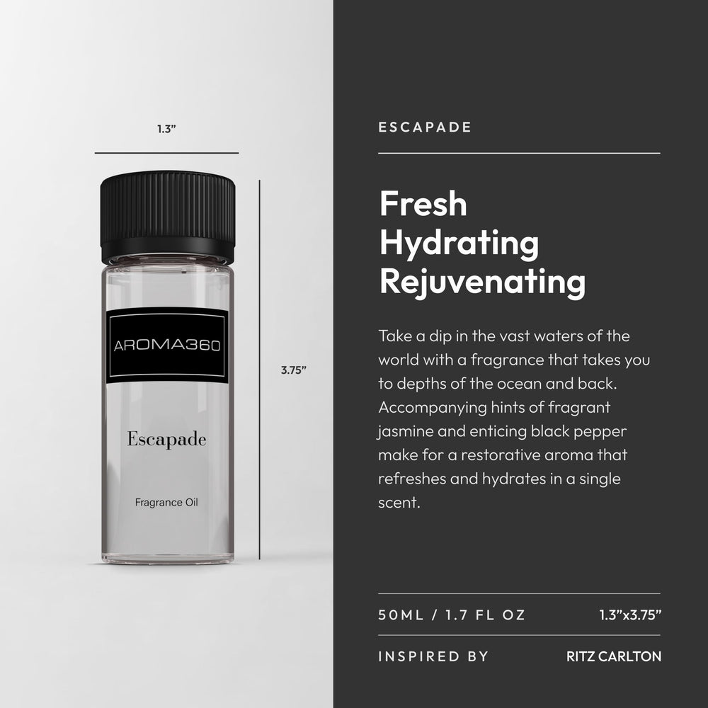 Escapade top notes of lemon, bergamot, and ocean