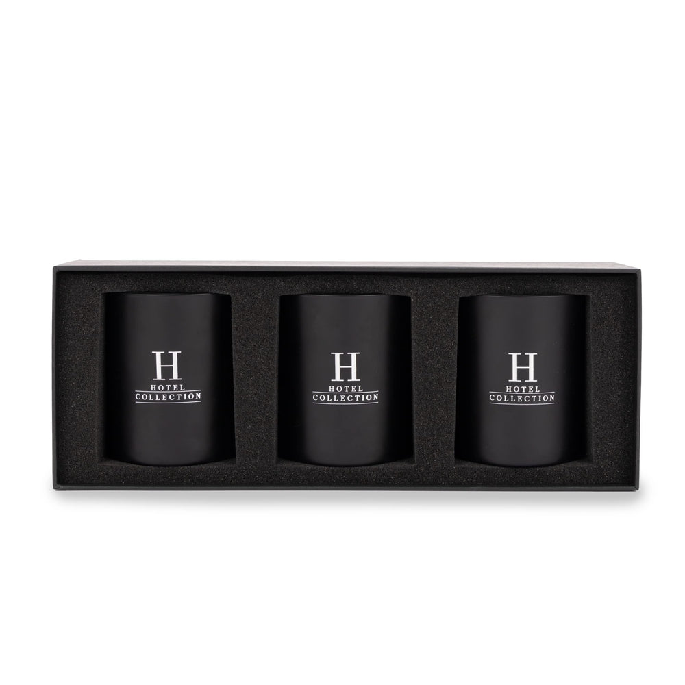 Aroma360 Hotel Collection Candle Trio packaging—gift-ready luxury for home.