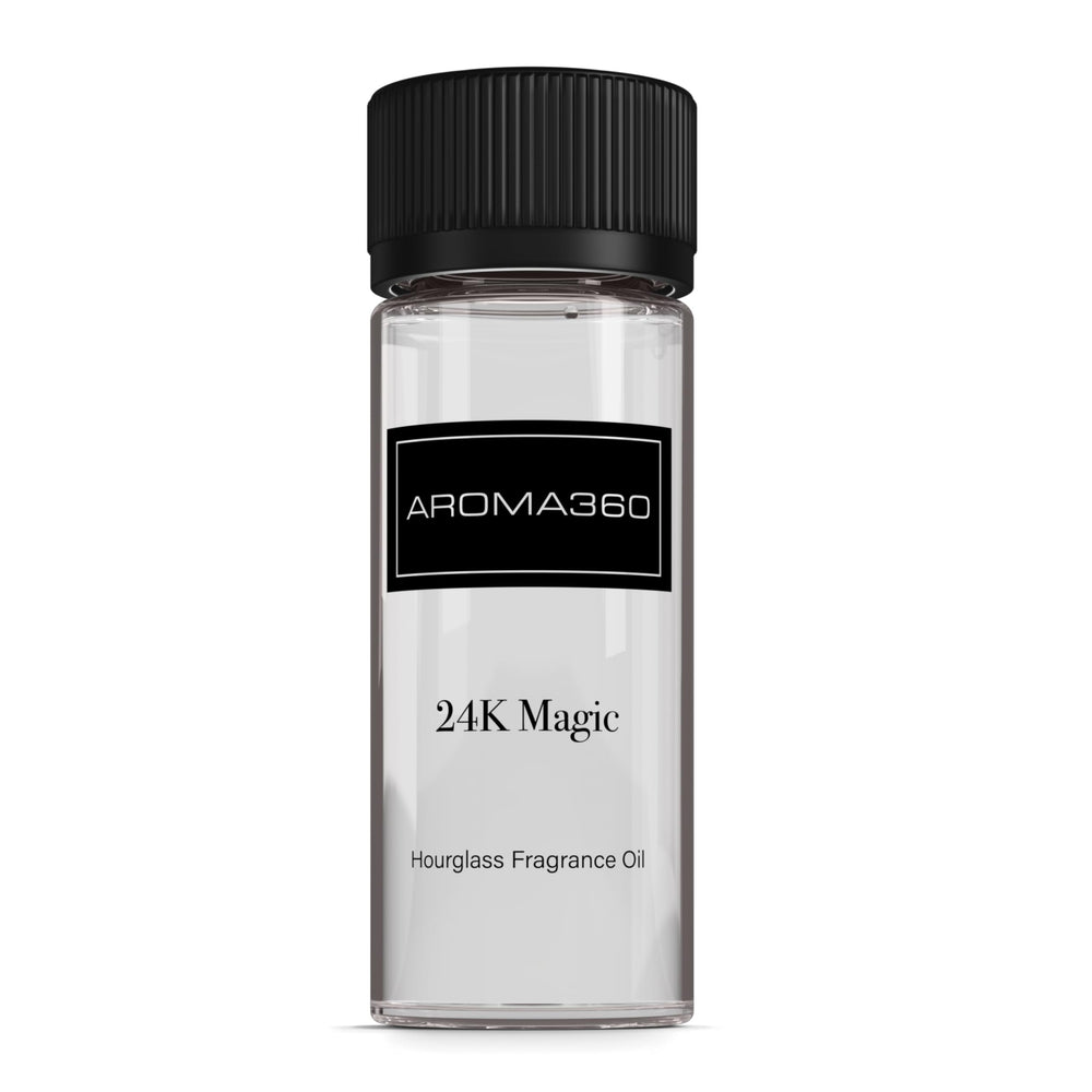 Aroma360 hourglass diffuser setup, showcasing sleek design for a premium at-home fragrance.