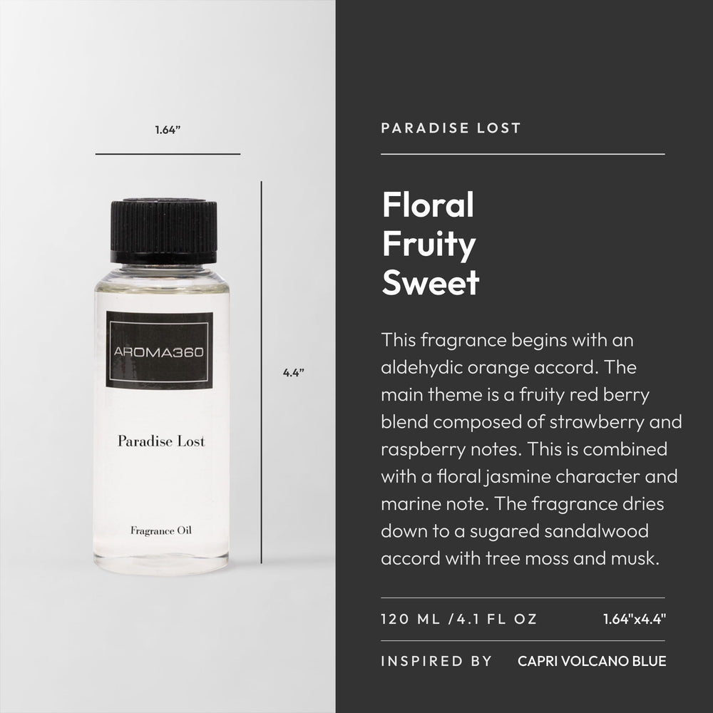 Close-up of Paradise Lost diffuser oil bottle
