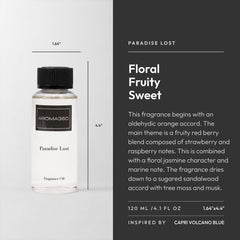 Close-up of Paradise Lost diffuser oil bottle