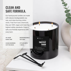 Aroma360 Sweetest Taboo Deluxe candle floral peony detail adds refined bloom