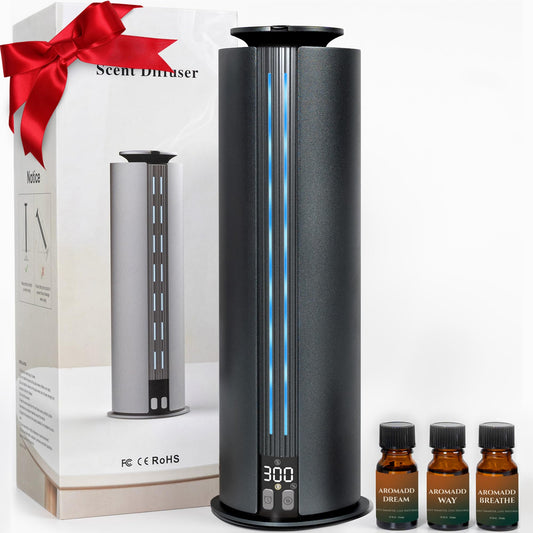 Aromadd waterless diffuser in titanium gray with brushed aluminum finish