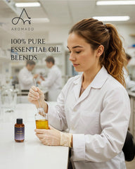 Aromadd Lavender Diffuser Oil label highlighting hotel-inspired luxury scent.