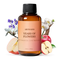 Aromadd Years of Flowers diffuser oil bottle glows softly, delivering long-lasting fragrance for home or office.
