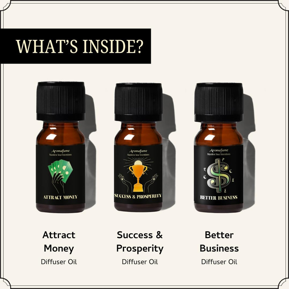 Aromafume Better Business diffuser oil bottle featuring fruity-herbal scent for clear thinking.
