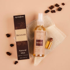 Aromafume Spiritual Awareness benzoin bottle delivers warm, inviting ambience.