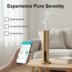 AROMALEV diffuser touch panel control for quick scent adjustments