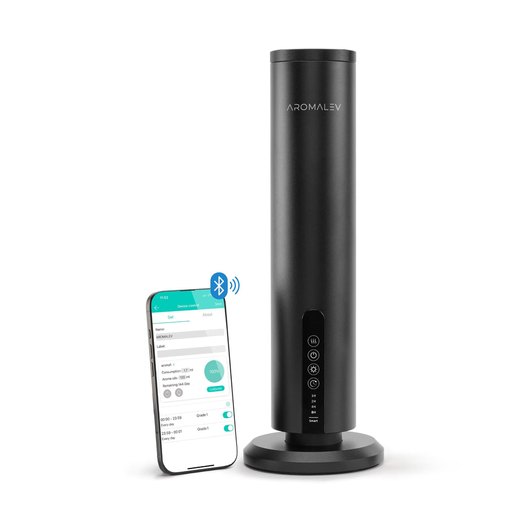 AROMALEV Tower Diffuser wireless mode enables cordless aromatherapy anywhere.