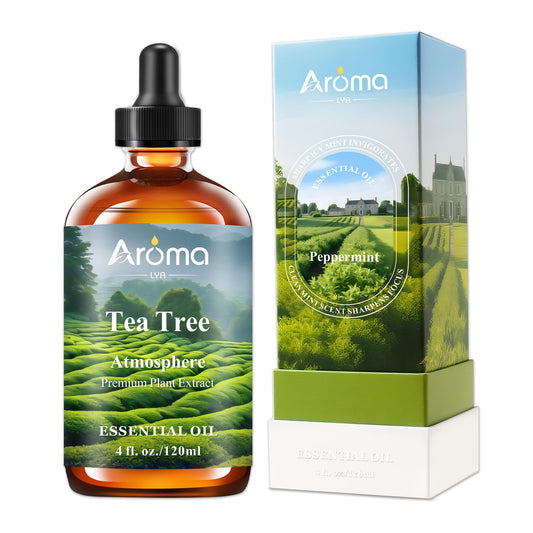 Aromalya Tea Tree Oil 4oz in amber bottle