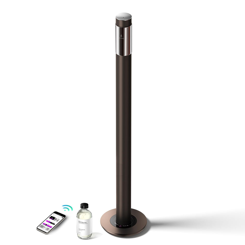 AROMASOUL 40-inch waterless diffuser front view shows premium brown finish