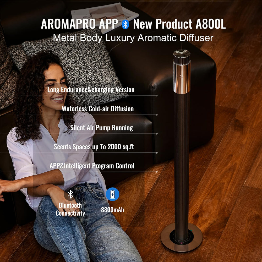 AROMASOUL diffuser side profile highlights luxury design for home and office
