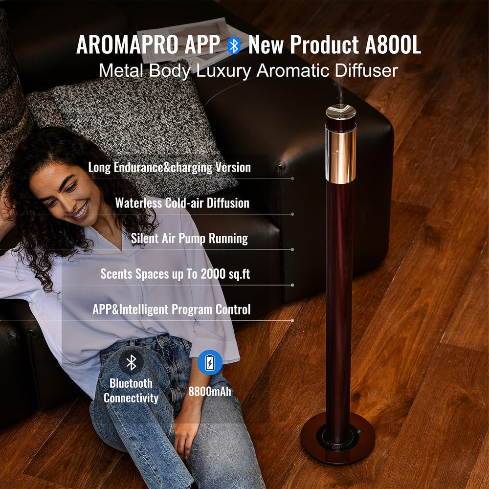 AROMASOUL diffuser burgundy body closeup showing durable aluminum finish