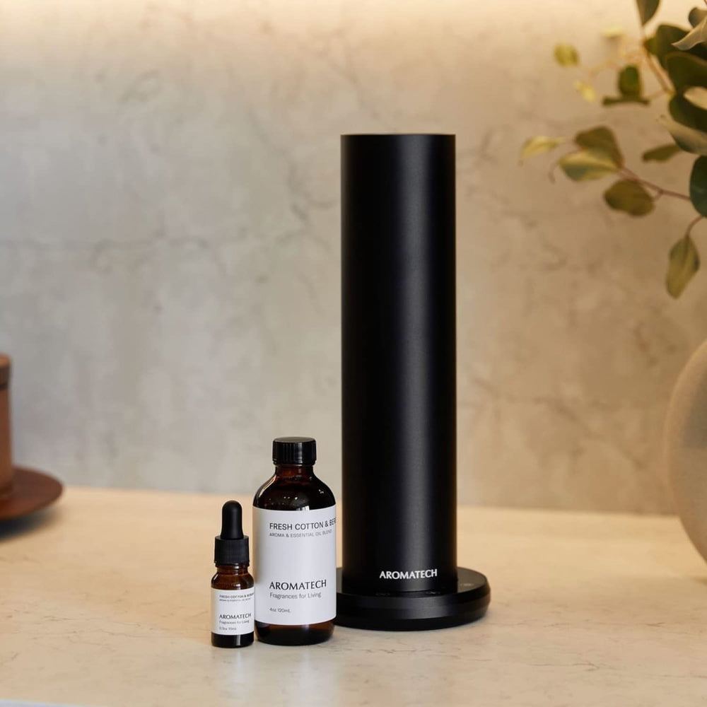 Sandalwood and Bergamot aroma notes visual cue