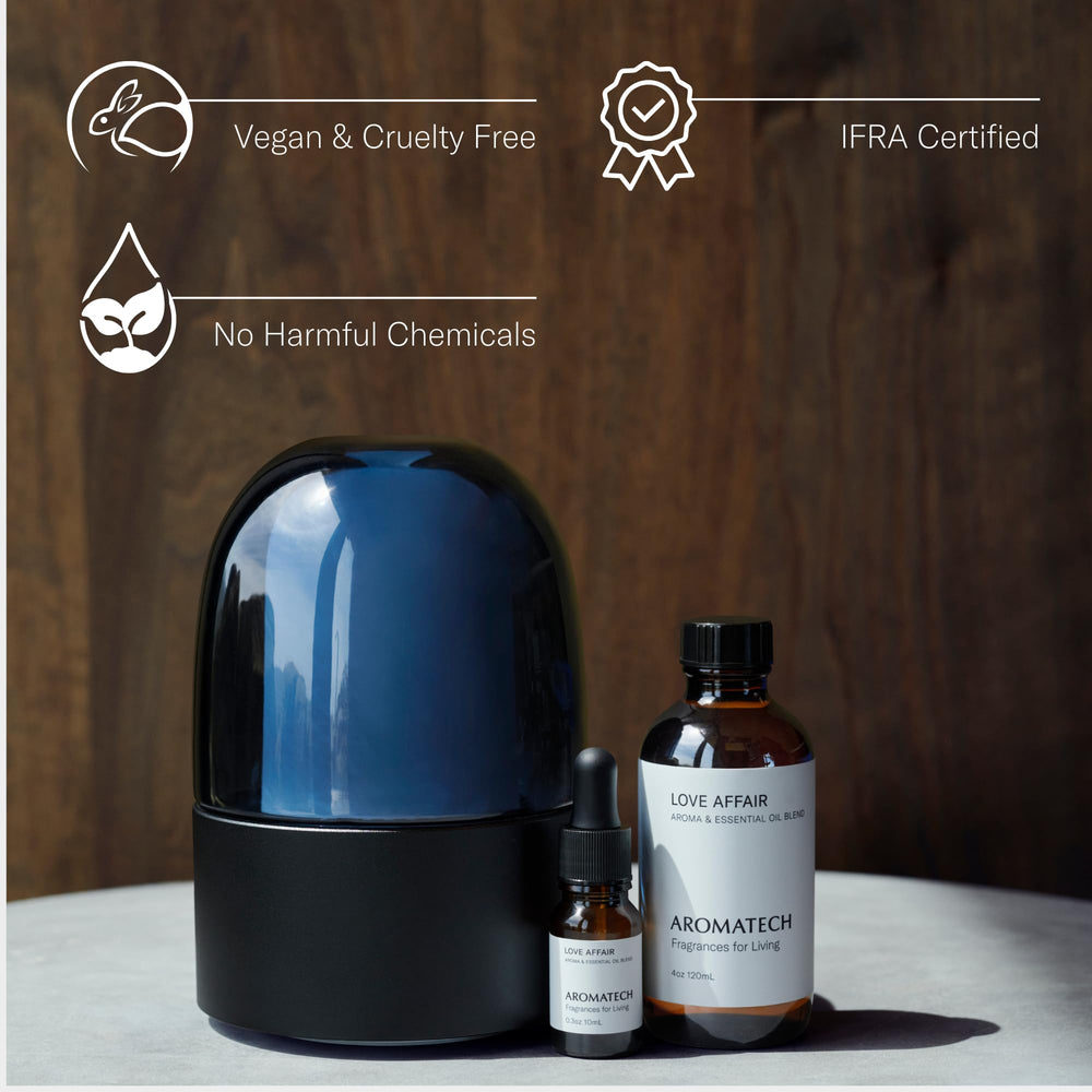 Nebulizing diffuser with AromaTech Love Affair oil
